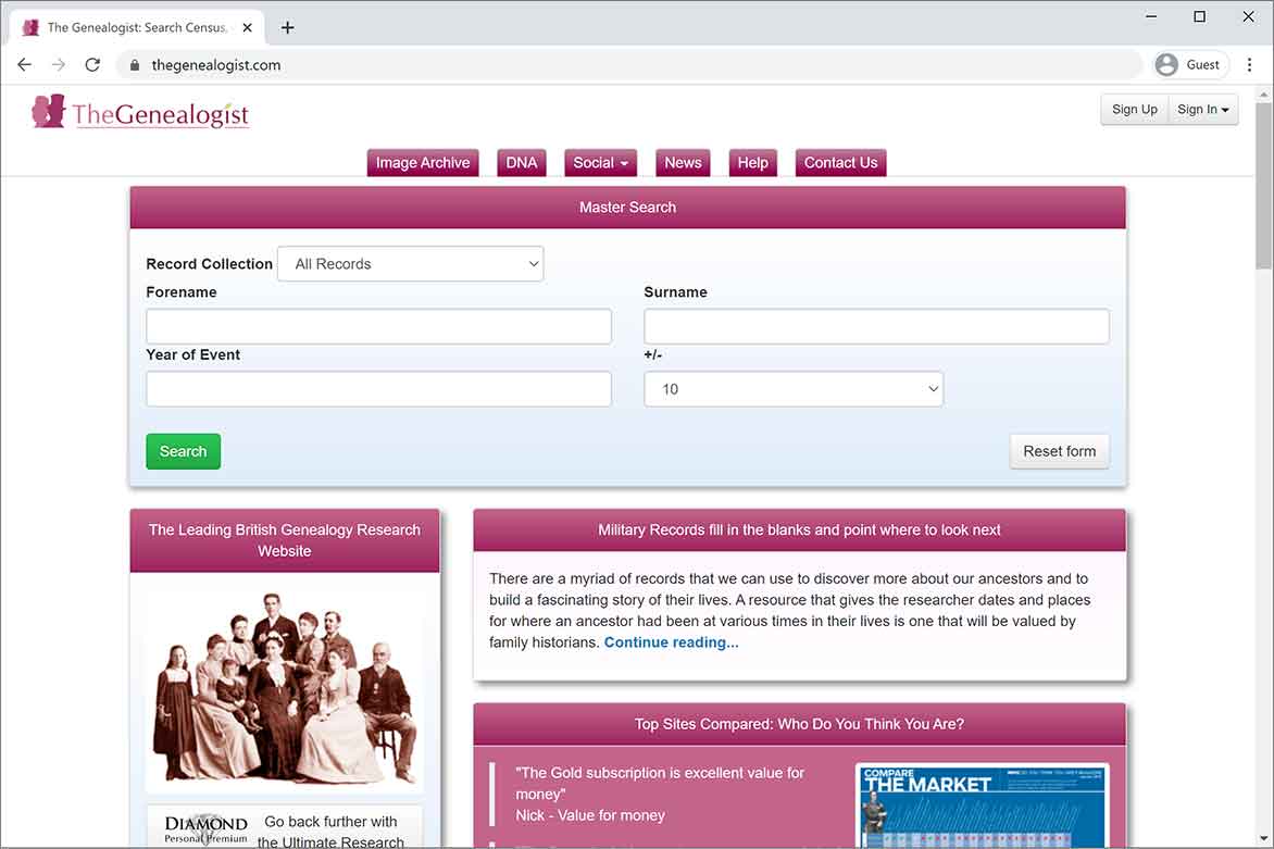 The Genealogist Homepage