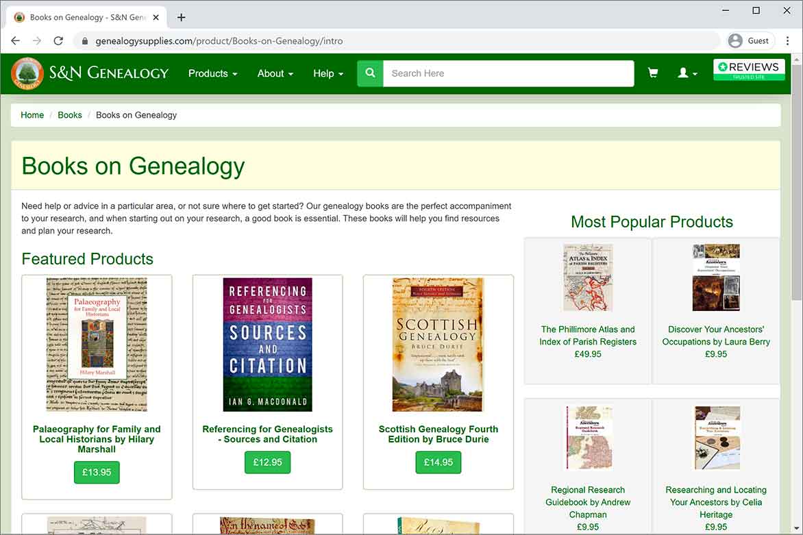 S&N Genealogy Supplies Featured Products