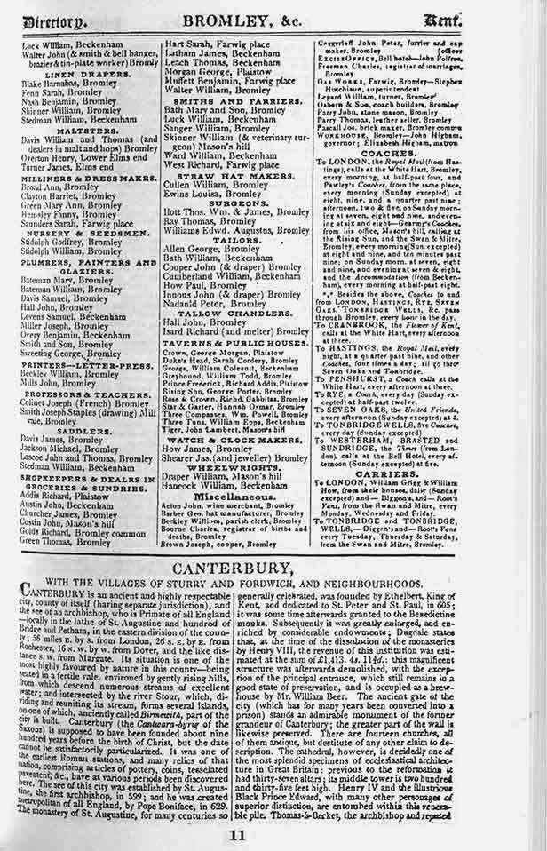 1839 Kent Pigot Directory